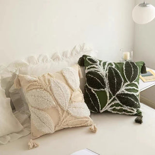 Living room sofa cushion cover with elegant plant designs