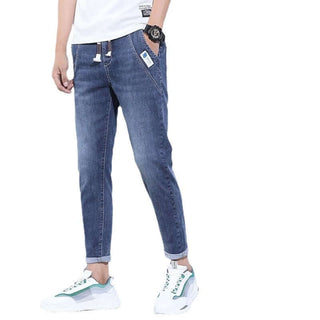 Dunkel Blaue Verwaschene Casual Stretch Jeans Jogger, jetzt bestellen bei Darkonia.de