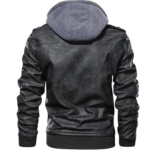 Herren PU Leder Jacke, Casual Motorrad Jacke mit Kapuze Darkonia Herren Jacke Darkonia.de EUR