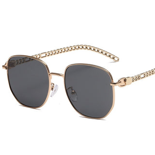 Ovale Metal Chain Sonnenbrille für Frauen, jetzt bestellen bei Darkonia.de