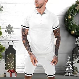 2-piece set men's polo shirt + shorts for summer