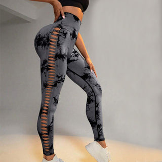 High waist sports leggings with side opening in different colors