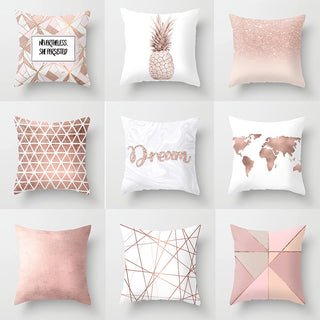 Pink sofa cushion cover in multiple designs