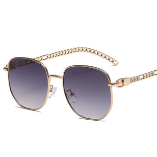 Ovale Metal Chain Sonnenbrille für Frauen, jetzt bestellen bei Darkonia.de