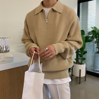 lapel men's sweater