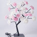 24 Lichter white pink rose tree