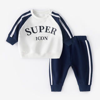 Marineblauer 2-Teiliges Kinder Sport Outfit Set, jetzt bestellen bei Darkonia.de