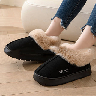 Lined women's winter slippers