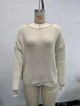 Rückenloser Damen Pullover gestrickt