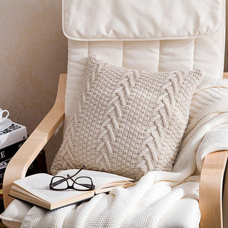 Thick knit wool pillowcase