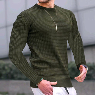 Gestrickter Pullover, Langarm Baumwoll Pulli Herren Pullover