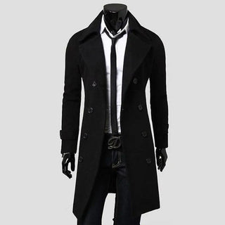 Herren Trenchcoat Mantel im Eleganten Stil Herren Jacke