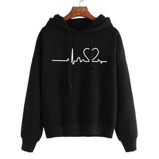 "Herzschlag" Kapuzen Pullover Hoodie für Frauen