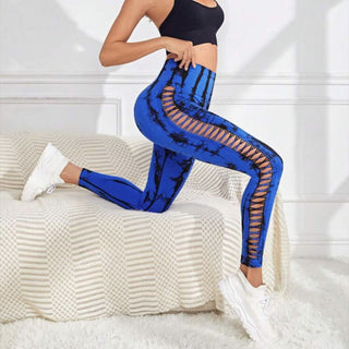 High waist sports leggings with side opening in different colors