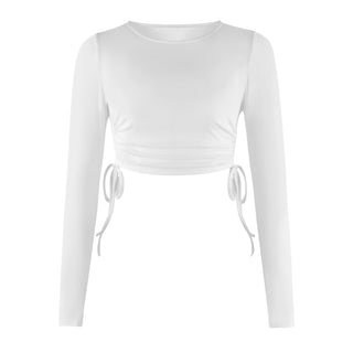 women's crop top with long sleeves