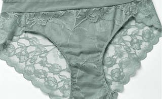Damen grüner Spitzen-Slip, sexy traditionelles Design, Push-Up Unterwäsche Set