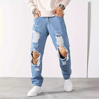 Hell Blaue Ripped Fashion Männer Jeans, jetzt bestellen bei Darkonia.de