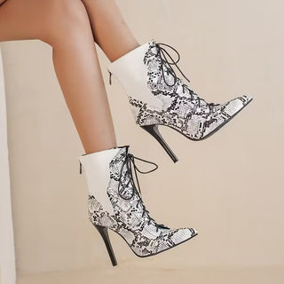 Women's fashion chains stiletto ankle boots