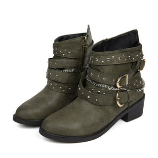 PU Damen Stiefel mit stylischen Nieten