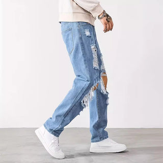 Hell Blaue Ripped Fashion Männer Jeans, jetzt bestellen bei Darkonia.de