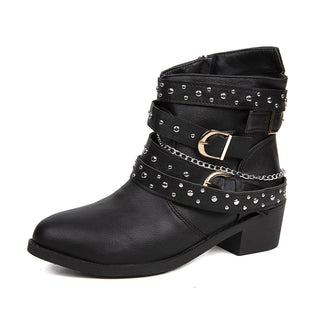 PU Damen Stiefel mit stylischen Nieten