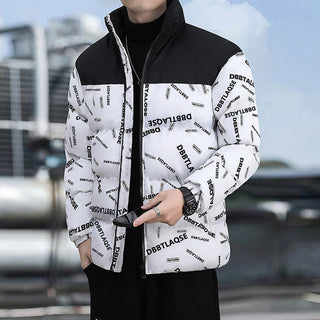 Winter Jacke mit Daunenfüllung, bedruckt Herren Jacke