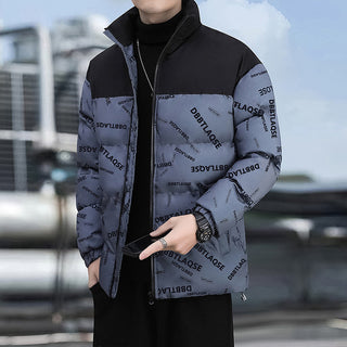 Winter Jacke mit Daunenfüllung, bedruckt Herren Jacke