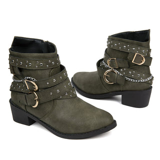 PU Damen Stiefel mit stylischen Nieten