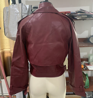 Damen Revers Lederjacke