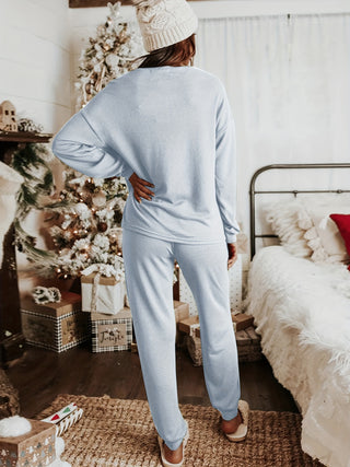 2-Teiliges Damen Casual Sweatshirt + Jogginghosen Outfit Set