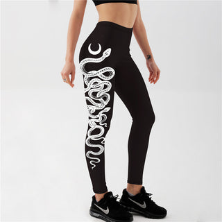 Leggings with snake moon print