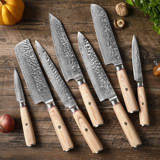 Damascus Steel Hand Kitchen Knife Set