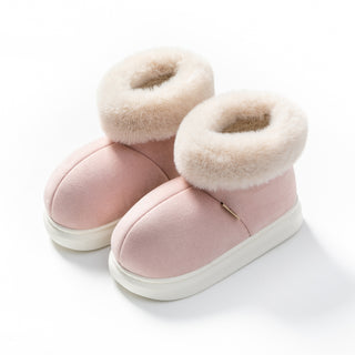 Thick soled plush cotton shoes for women