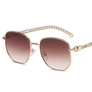 Ovale Metal Chain Sonnenbrille für Frauen, jetzt bestellen bei Darkonia.de