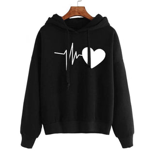 Herz Druck Hoodie für Frauen