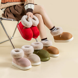 Thick soled plush cotton shoes for women