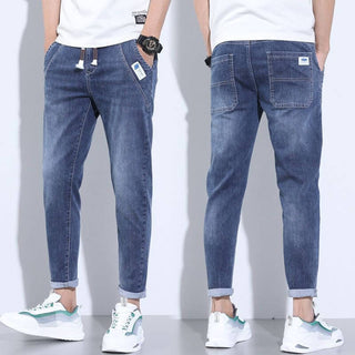 Dunkel Blaue Verwaschene Casual Stretch Jeans Jogger, jetzt bestellen bei Darkonia.de