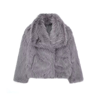 Women's autumn/winter imitation fur coat - stylish and elegant