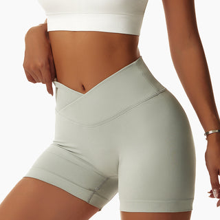 Hell Graue Enge Nahtlose Sport Shorts für Frauen, jetzt bestellen bei Darkonia.de