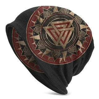 Darkonia Cap´s & Mützen Valknut Symbol / One size Stylische Herren Strickmütze