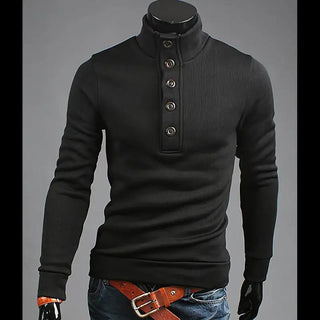 Modischer Rollkragenpullover mit Knöpfen für Herren Sweatshirt Darkonia.de