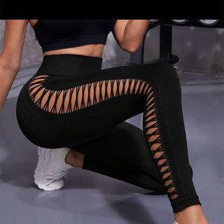 High waist sports leggings with side opening in different colors