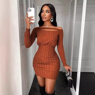 Sexy Off Shoulder Long Sleeve Dress