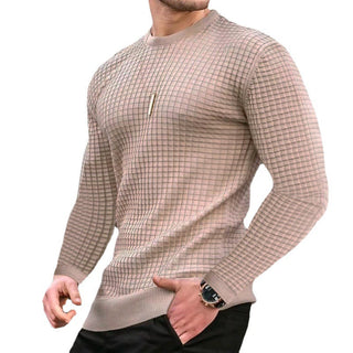 Gestrickter Pullover, Langarm Baumwoll Pulli Herren Pullover