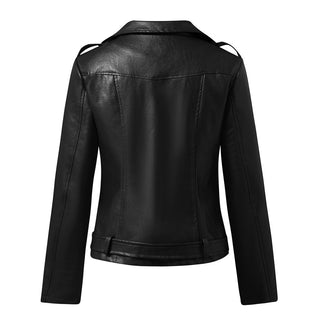 Schwarze Motorrad Slim PU Lederjacke, jetzt bestellen bei Darkonia.de