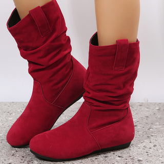 Flat warm women's boots