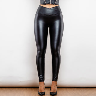 High Waist PU Leather Leggings