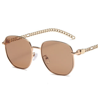 Ovale Metal Chain Sonnenbrille für Frauen, jetzt bestellen bei Darkonia.de