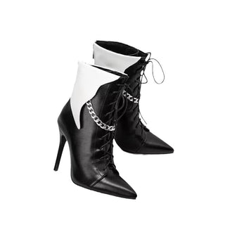 Women's fashion chains stiletto ankle boots