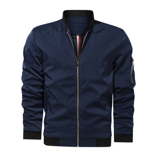 Blaue Männer Freizeit Bomber Jacke für Frühling & Herbst, jetzt bestellen bei Darkonia.de